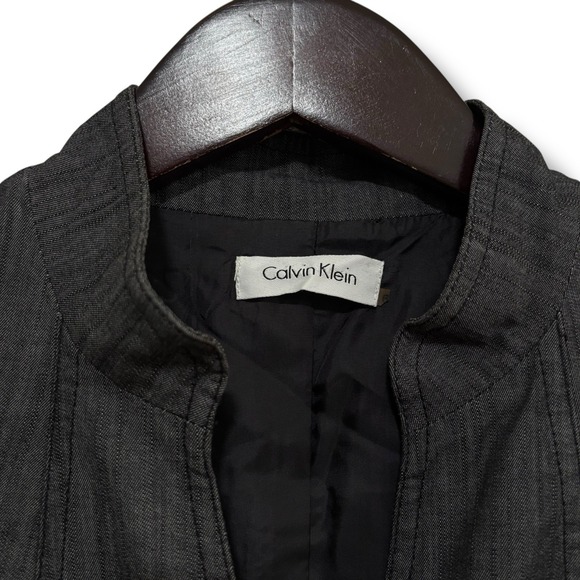 Calvin Klein Women's Dress Size 6 Gray Button Front Belted Career 17 x 39‎ - Picture 5 of 5